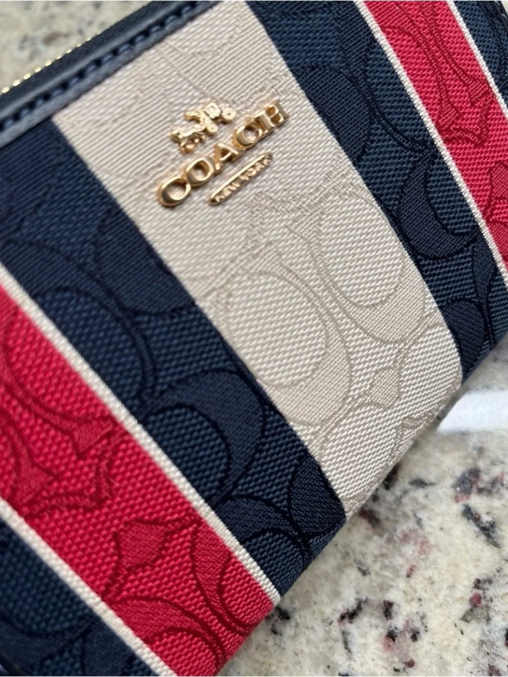 Coach Jacquard Zip Around Closure Wallet (NWOT)
